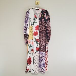 QMP NWT Set Maxi Duster Pants 38/8/Medium Floral Animal Print Wide Leg Bohemian